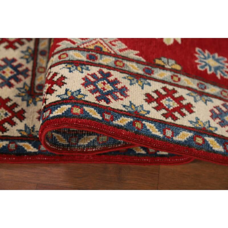 Red Kazak Oriental Foyer Rug Hand-Knotted Wool Carpet - 2'7" x 4'3"