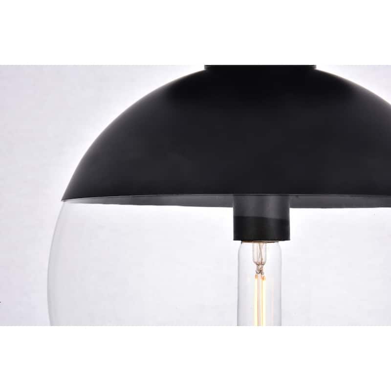 Mid-century Modern 1-light Flush Mount with Glass Orb Shade - N/A