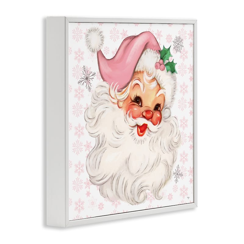 Stupell Pastel Vintage Jolly Santa Framed Giclee Art Design By Mollie B.