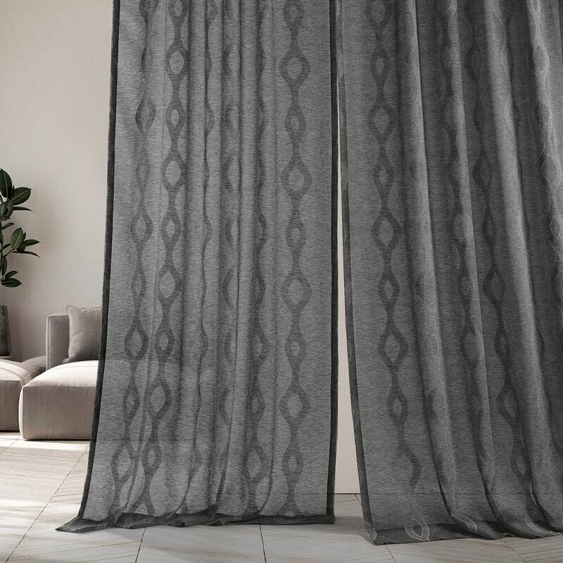 Exclusive Fabrics Vega Patterned Linen Sheer Curtain (1 Panel)