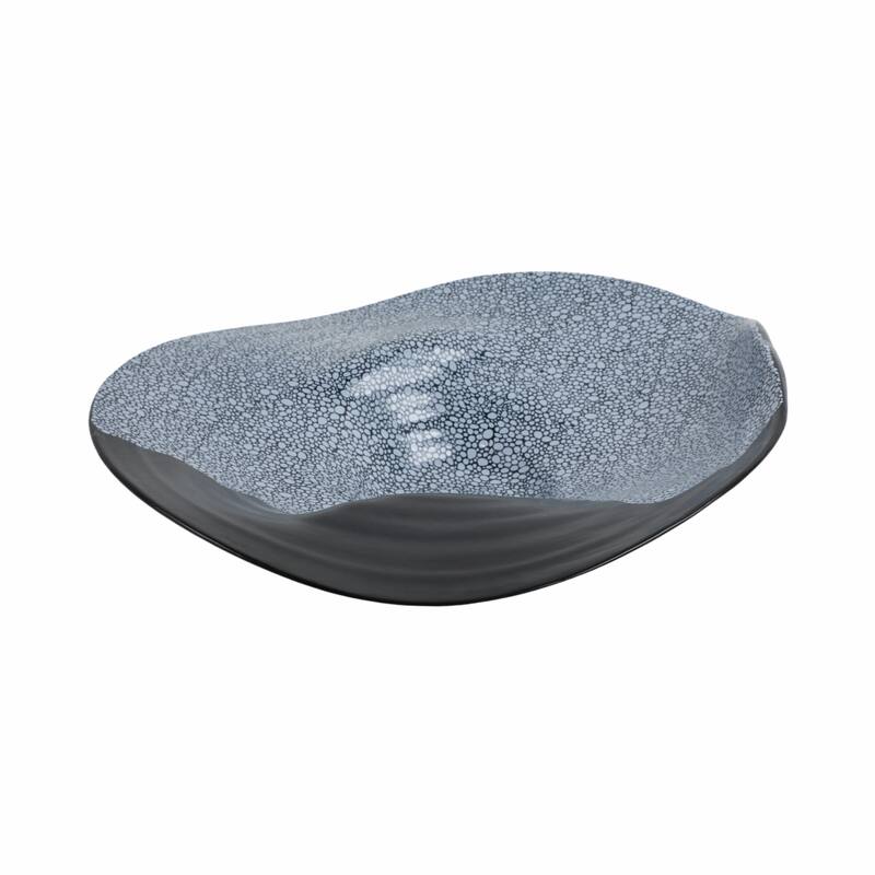 Decorative Ceramic Pebble Inspired Pattern Bowl - Black