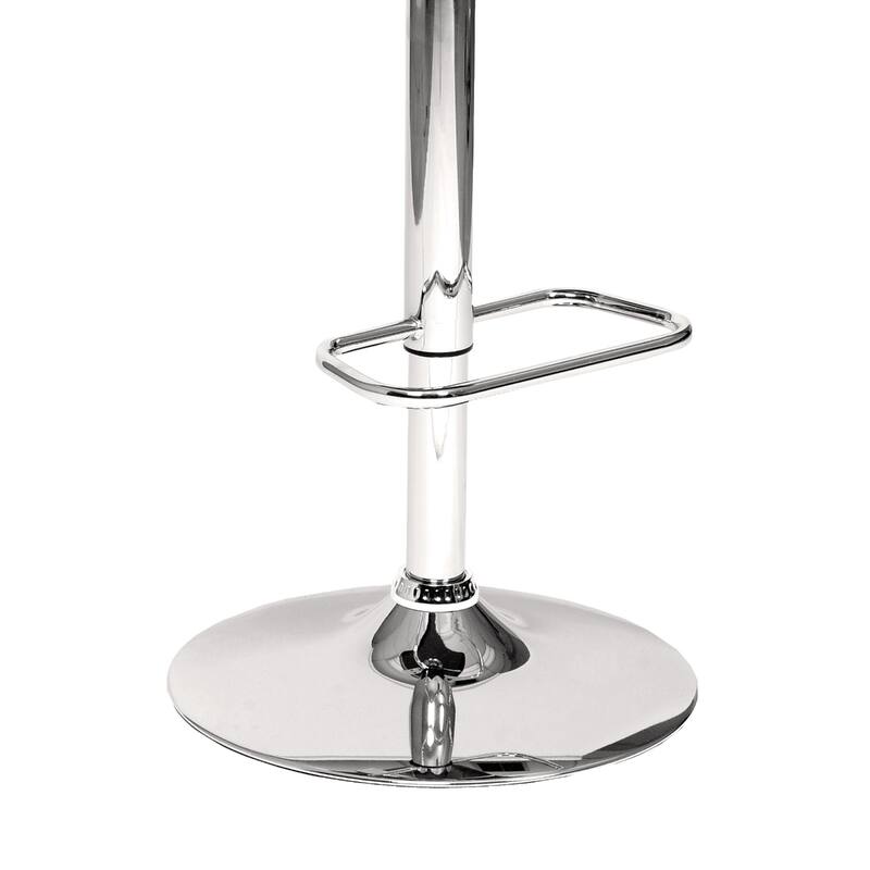 24" Adjustable Height Swivel Bar Stool with Padded Faux Leather Seat and Chrome Base for Kitchen - 46”H x 20”W x 19”D