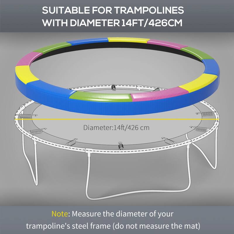 Soozier 14FT Trampoline Spring Cover, Safety Trampoline Pad Replacement, Waterproof and Tear-Resistant