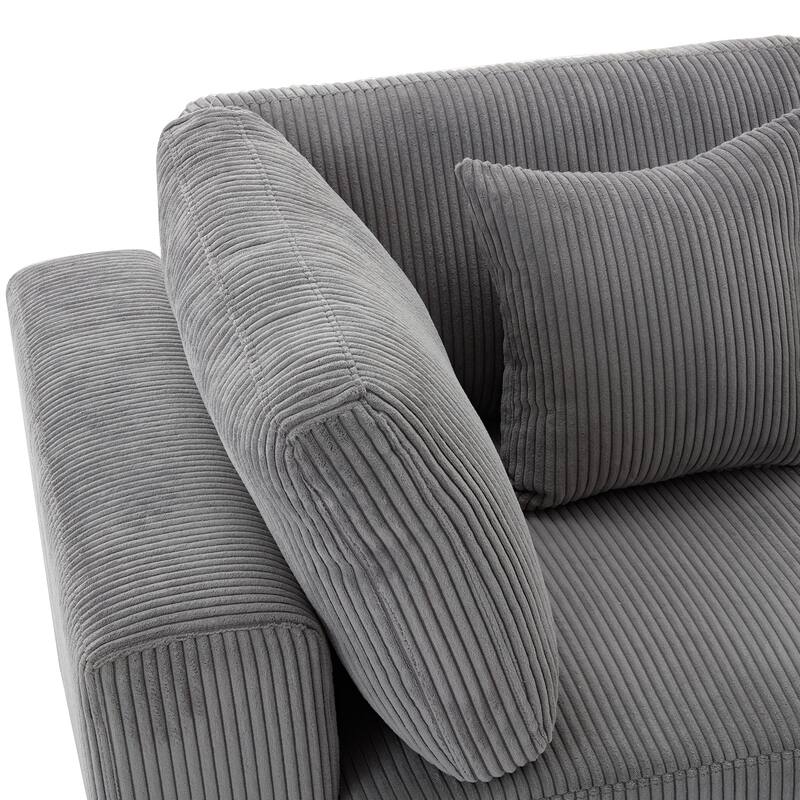 Comfortable Standard Sofa with Soft Corduroy Fabric & Sturdy Wood Frame - Ideal for Living Rooms