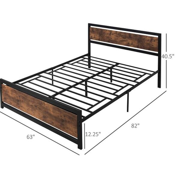 Queen Bed Frame with Headboard & Footboard
