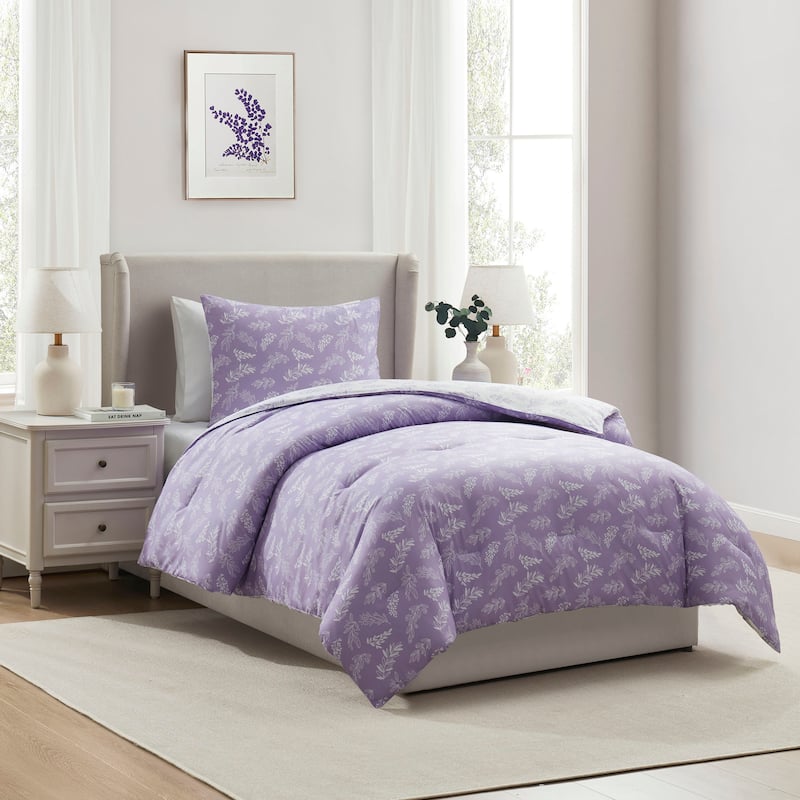 Empyrean 3PC Reversible Botanical Printed Comforter Bedding Set