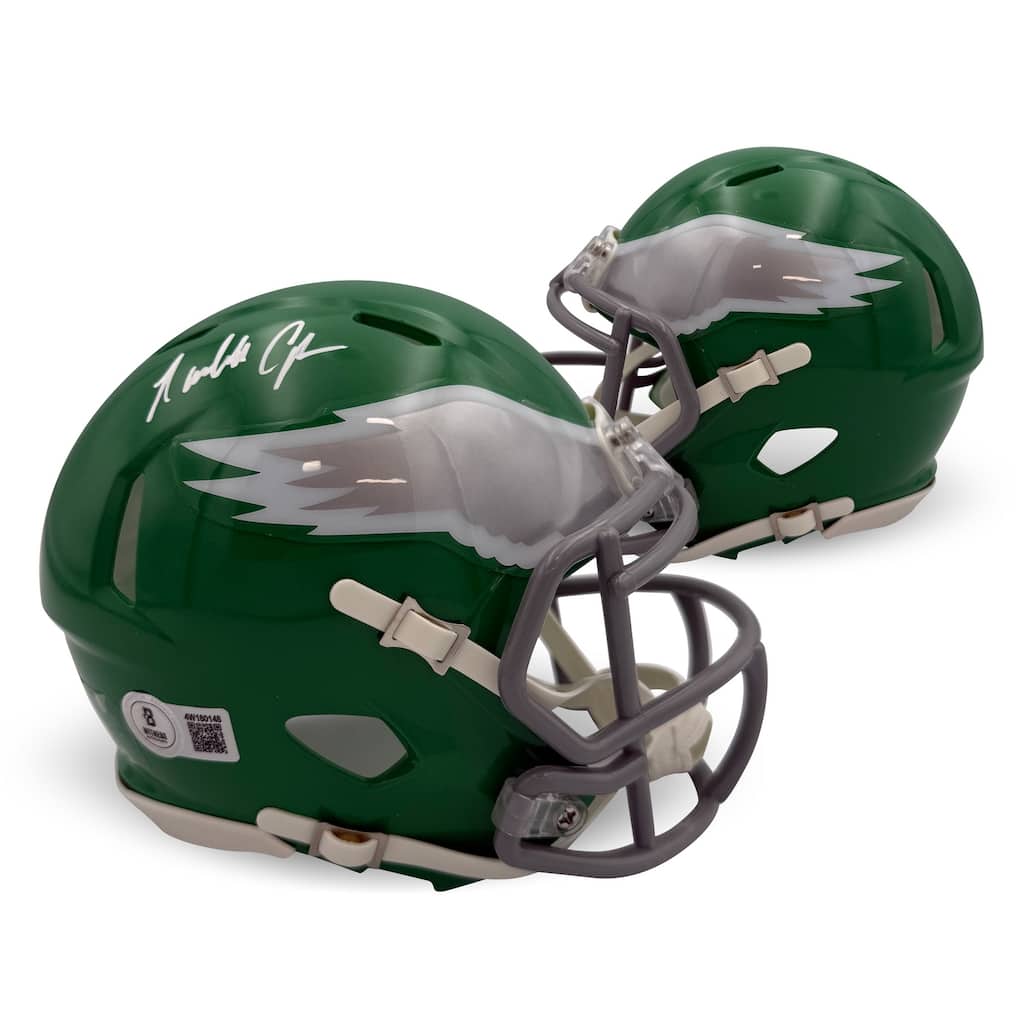 Randall Cunningham Autographed Philadelphia Eagles Signed Football Mini Helmet Beckett COA - 8' x 11'
