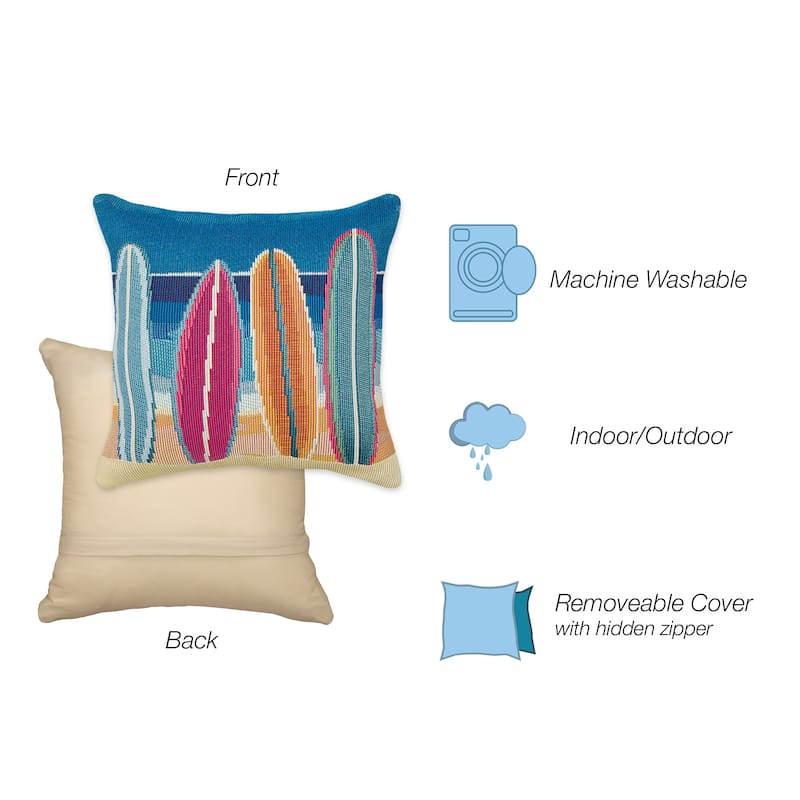 Liora Manne Marina Surf Break Indoor/Outdoor Pillow
