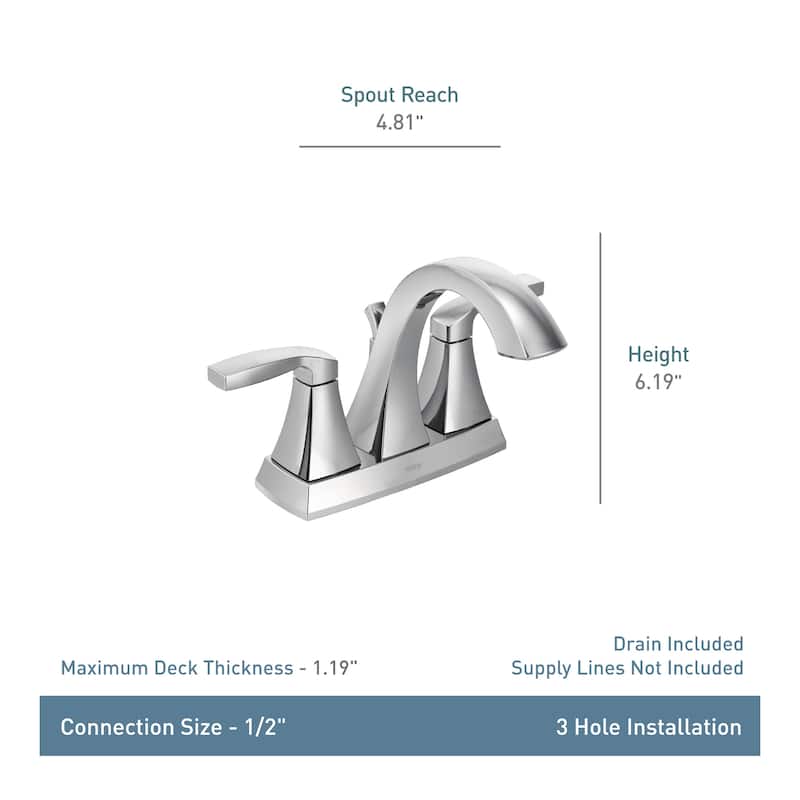 Moen Voss Double Handle Centerset Bathroom Faucet (Valve Included)