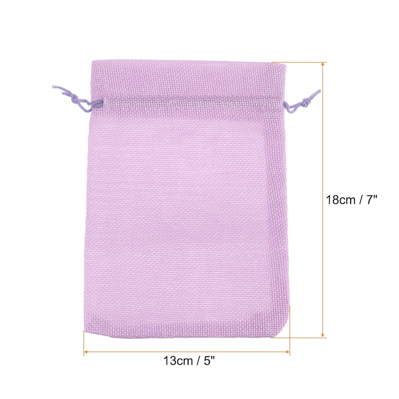 25Pcs Drawstring Burlap Gift Bags 5" x 7" Linen Sack Jewelry Pouches - 5" x 7" - Purple