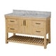 preview thumbnail 11 of 12, KitchenBathCollection Birmingham 60" Single Bathroom Vanity with Carrara Marble Top