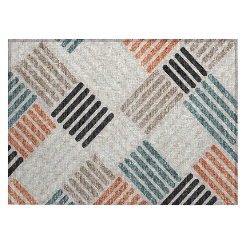 Machine Washable Indoor/ Outdoor Modern Weave Chantille Rug