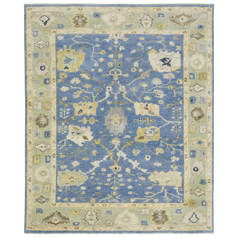Style Haven Palma Wool Hand-Knotted Oriental Blue/ Green Area Rug - 10' x 14' - Rectangle