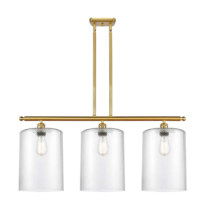 Innovations Lighting 516-3I-10-36-L Cobbleskill Linear Cobbleskill 3 - Satin Gold / Clear