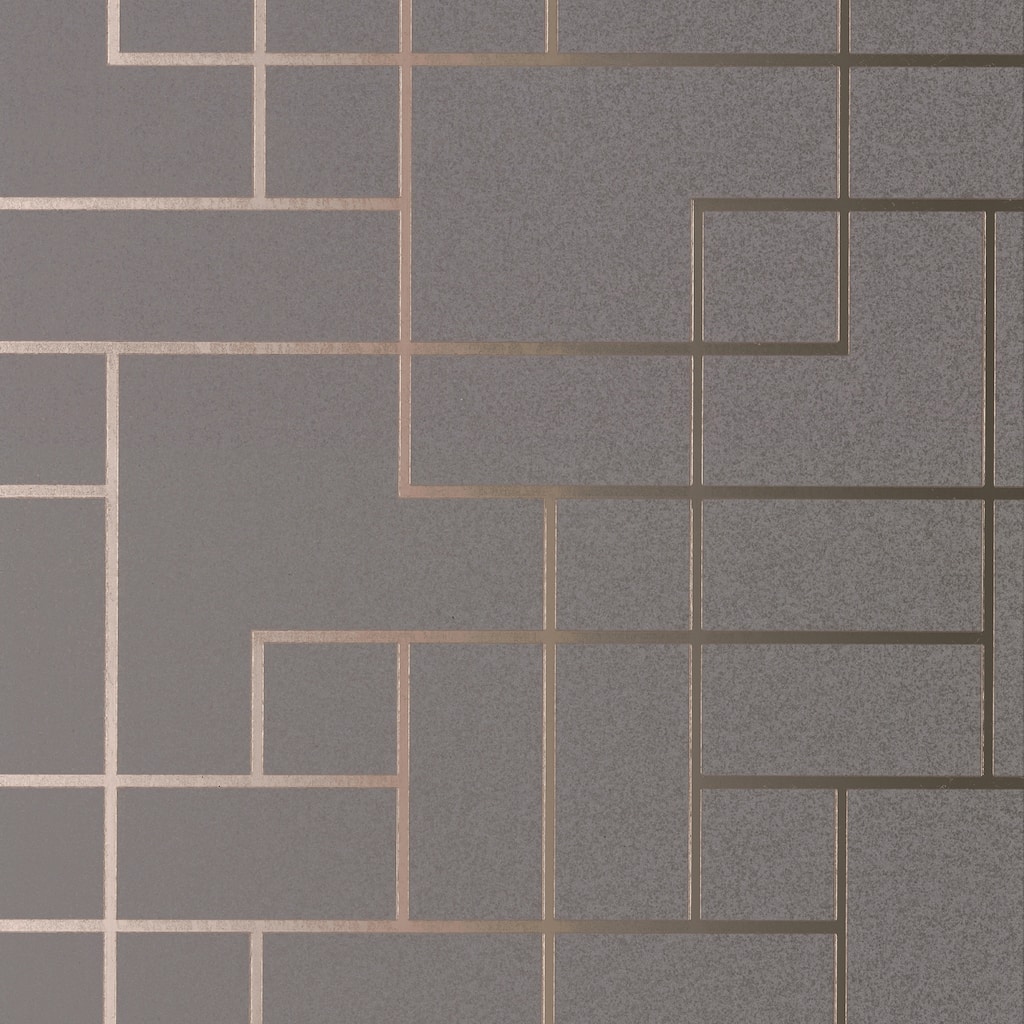 Anschutz, Mason Silver Geometric, 33' L X 20.5" W, Wallpaper Roll