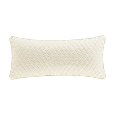Marissa Winter White Quilted Boudoir Decorative Throw Pillow