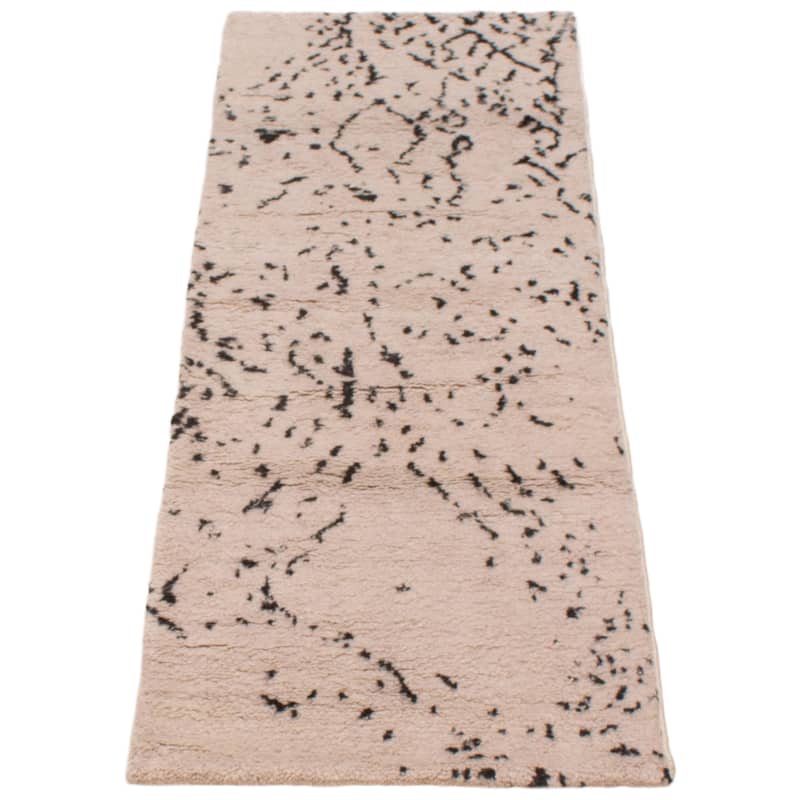 ECARPETGALLERY Hand-knotted Tangier Ivory Wool Rug - 2'6 x 7'9