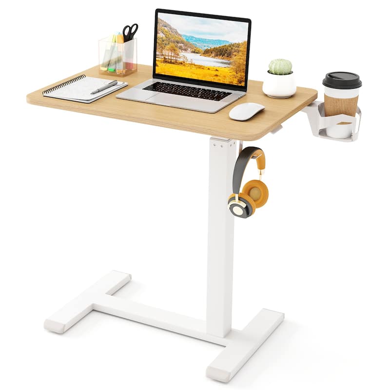 Engineered Wood Mobile Standing Desk with Adjustable Height