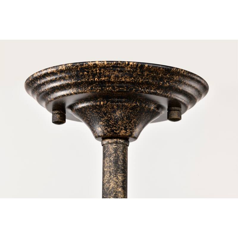 Sigyn Caged Drum Semi-Flushmount Ceiling Lamp with Crystal Ornaments Antique Bronze - Antique-Bronze