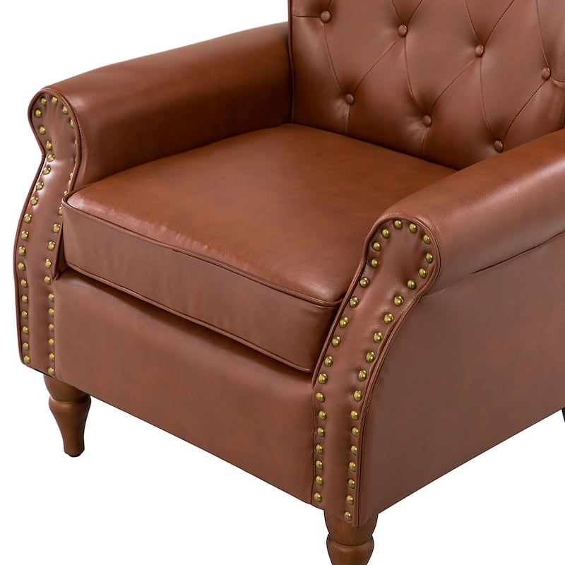 Mycenae Upholstered Accent Armchair with Nailhead Trim Set of 2