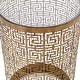 preview thumbnail 3 of 1, 24" gold greek inspired geometric accent table with a mirrored top