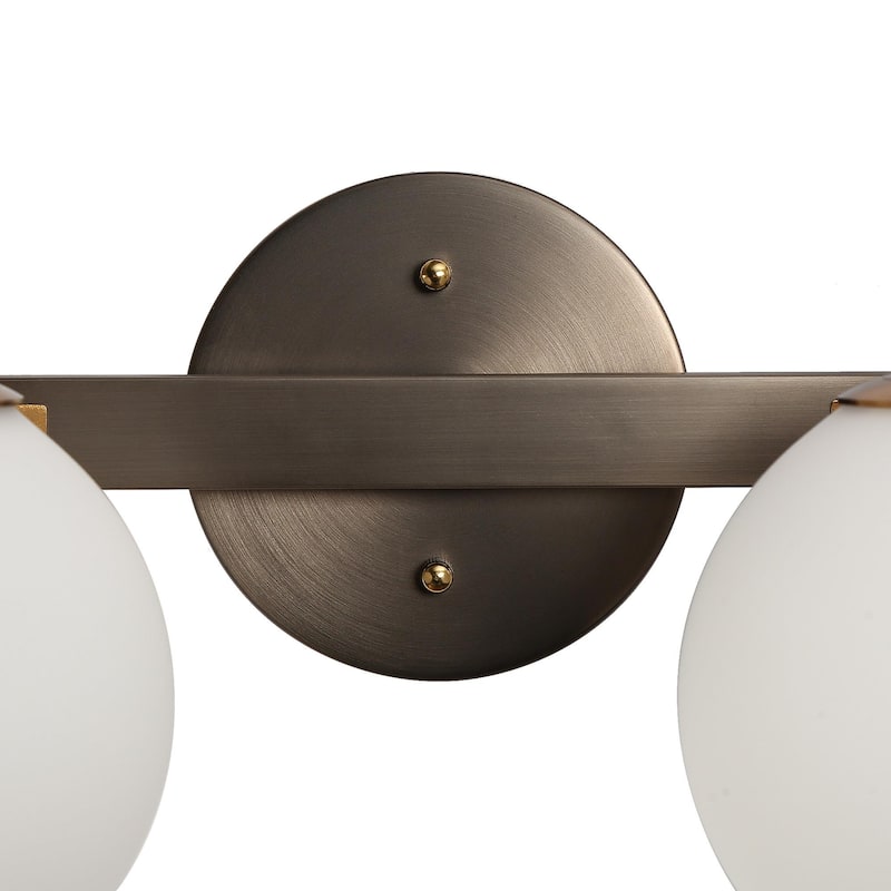 Aladari Modern Gold 4-Light Bathroom Vanity Light Opal Glass Globe Wall Sconces - Plating Gold - L33"*H8.3"