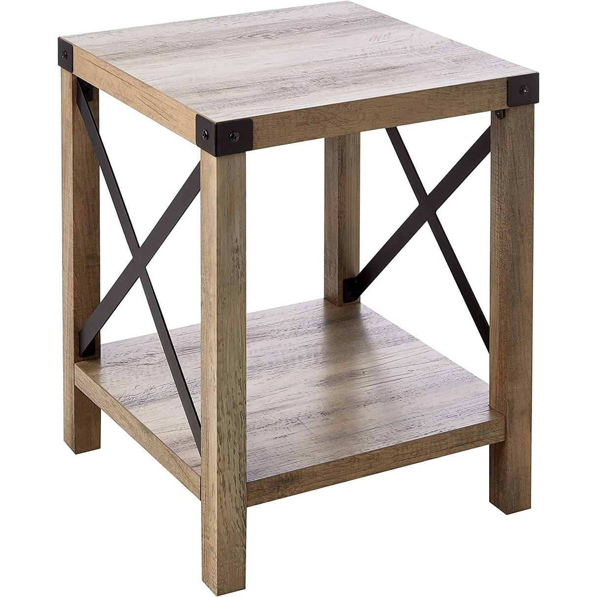 Walker Edison Sedalia Modern Farmhouse Metal X Side Table - 18