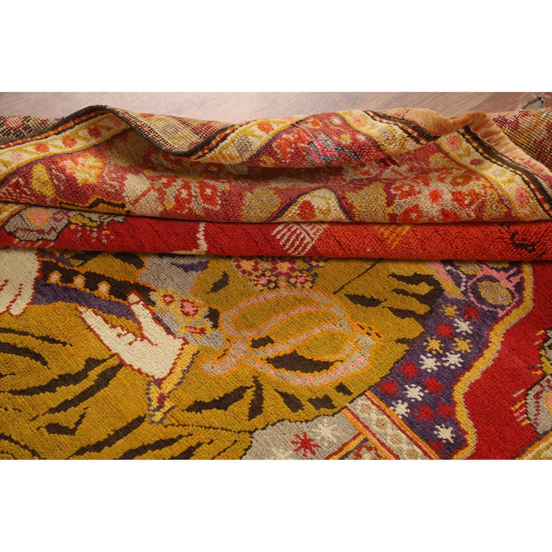 Pre-1900 Antique Vegetable Dye Kerman Persian Rug Handmade Wool Carpet - 4'6" x 6'5"