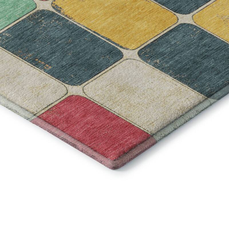Premium Washable Super Soft Modern Blocks Mayfield Rug