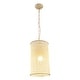 preview thumbnail 9 of 11, Farmhouse Mini Pendant Cylinder Rope Mesh Cage Kitchen Island Lights for Dining Room - 9.84" W x 19.29" H