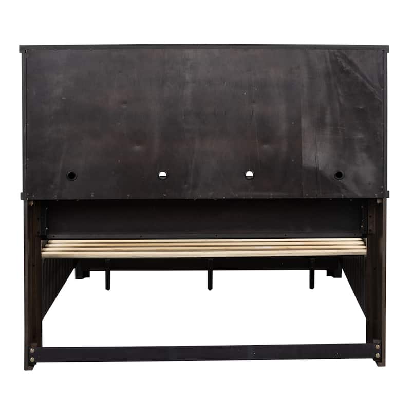 Thornwood Hills Rock Beaten Gray with Saw Cuts King Bookcase Bed