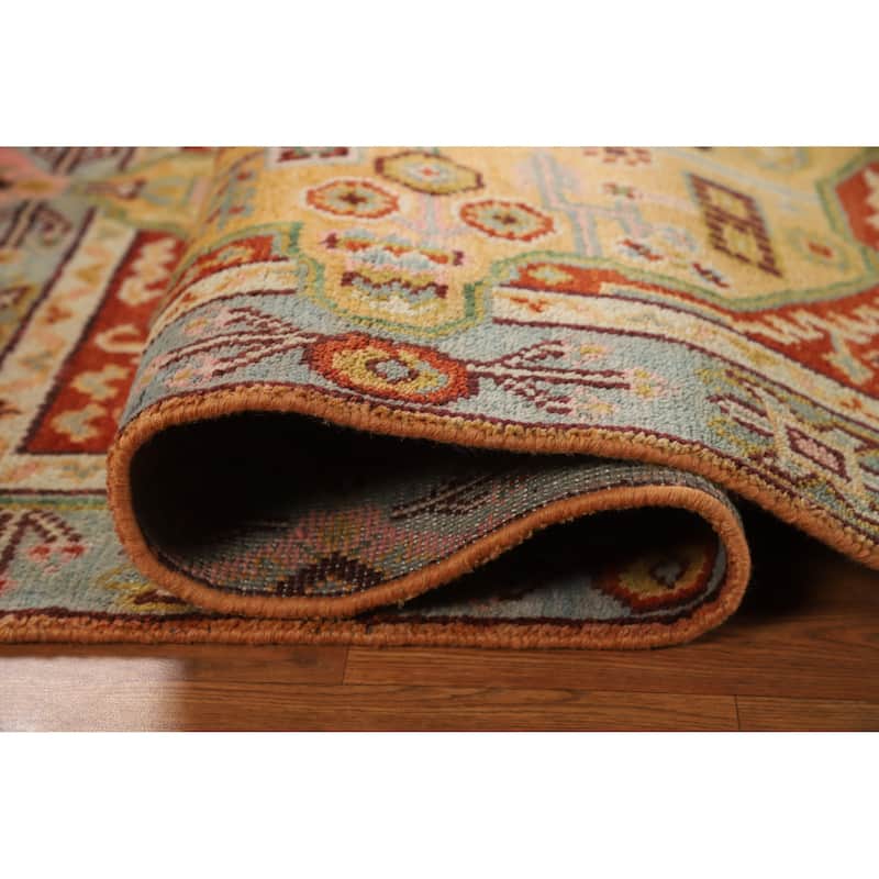 Hand Knotted Oriental 100% Wool Carpet Traditional Geometric Yellow & Gold Heriz (serapi) Area Rug - 5' 10'' X 4' 0''