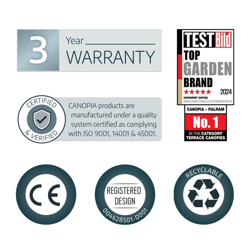 Canopia Augustine 3 ft. Black/Gray Door and Window Awning