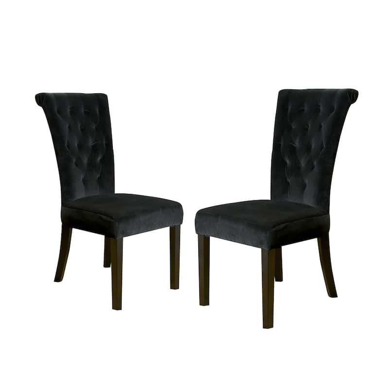 Velvet Dining Chairs with Wooden Frame, Upholstered Accent Chairs with High Back, Mid-Century Modern Side Chair, Set of 2聽