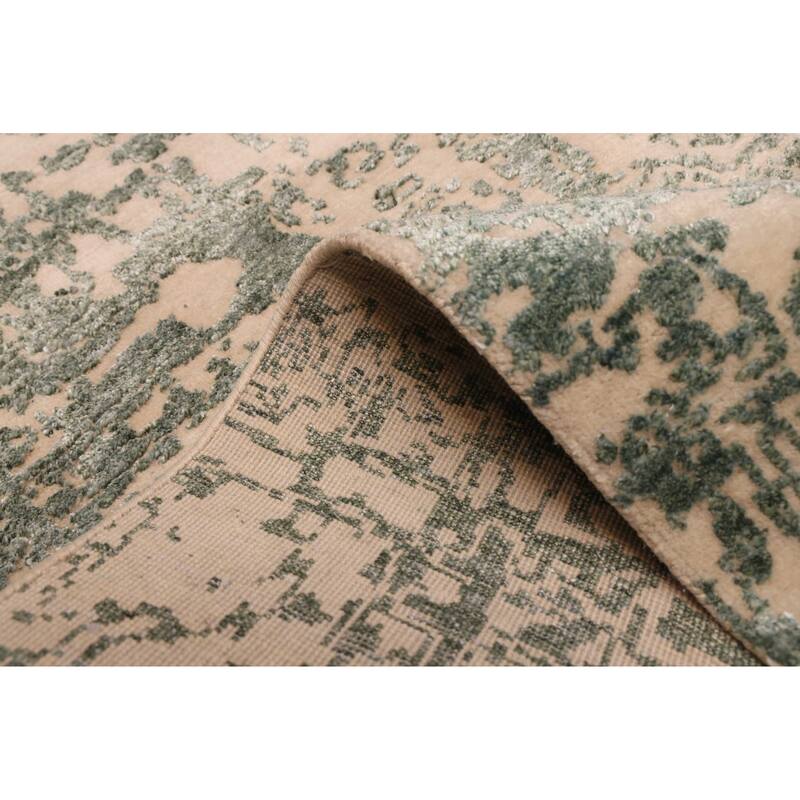 ECARPETGALLERY Hand-knotted Legacy Dark Green Silk, Wool Rug - 2'6 x 12'1