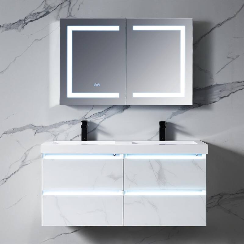 LED Lighted Bathroom Medicine Cabinet with Mirror