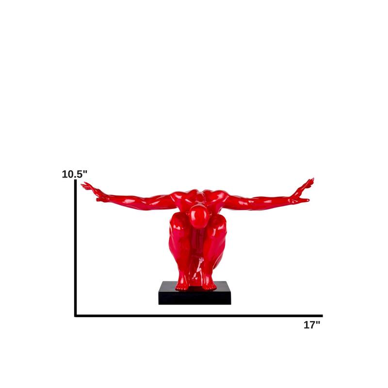 Saluting Man Resin Handmade Sculpture - N/A