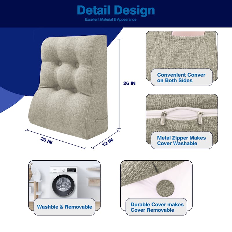 WOWMAX Back Rest Wedge Support Pillow Daybed Pillow