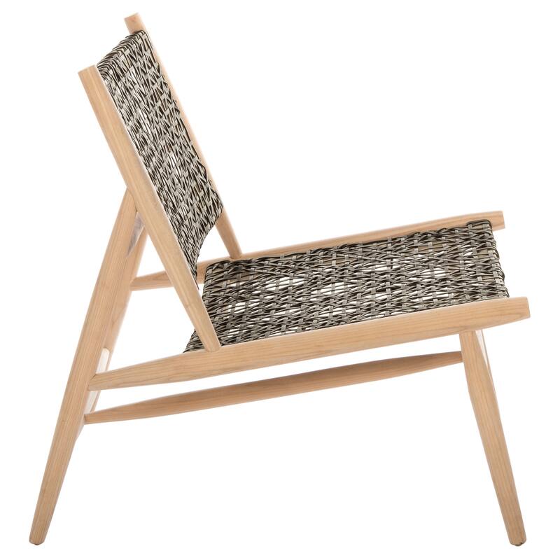 SAFAVIEH Bandelier Open Leather Weave Squared Accent Chair. - 26" W x 32" D x 31" H