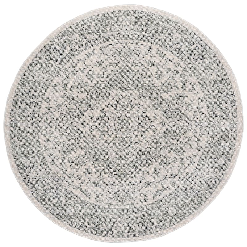 SAFAVIEH Harrison Jeske Rug - 6'7" Round - Ivory/Green Grey