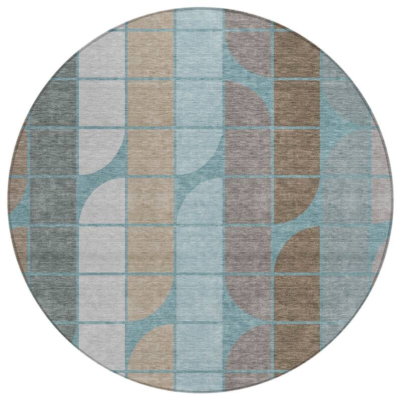 Machine Washable Indoor/ Outdoor Modern Finch Chantille Rug