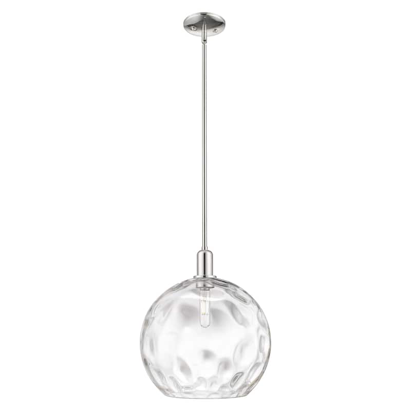 Innovations Lighting Endless Possibilities Arcadia - Athens Water Glass - 1 Light 13" Stem Hung Mini Pendant - Clear Water Glass/Polished Nickel