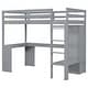 preview thumbnail 10 of 20, Cottage Concise Style Twin Size Wood Loft Bed with Built-In Ladder,L-shaped Desk and Wardrobe Under-Bed,Safety Guaranteed