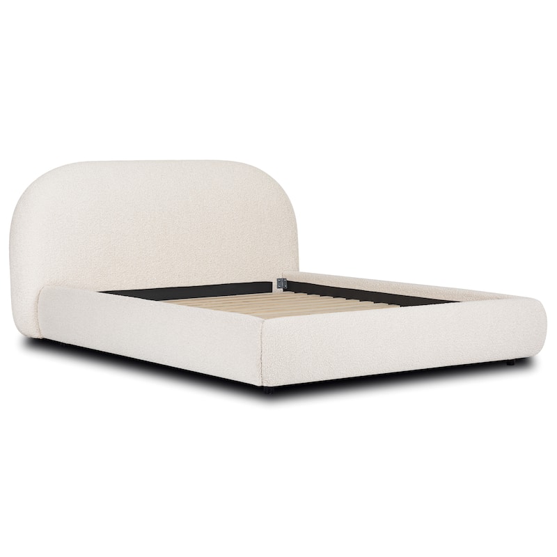 Poly & Bark Genoa Bed - Fully Upholstered with Rounded Profile