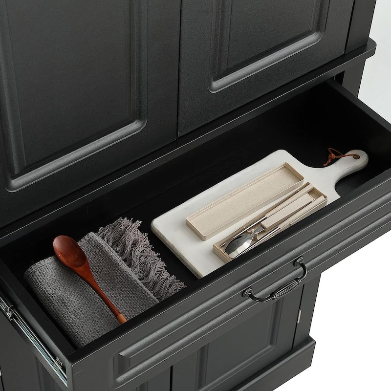 EROMMY 71'' Freestanding Kitchen Pantry Cabinet, Tall Storage Cabinet with Drawer and Adjustable Shelves, 2-Door Floor Cupboard