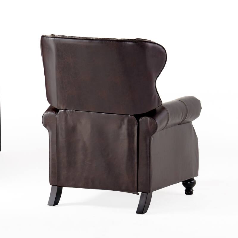 Contemporary Tufted Push Rack Recliner with Nailhead Decoration for Primary Living Space