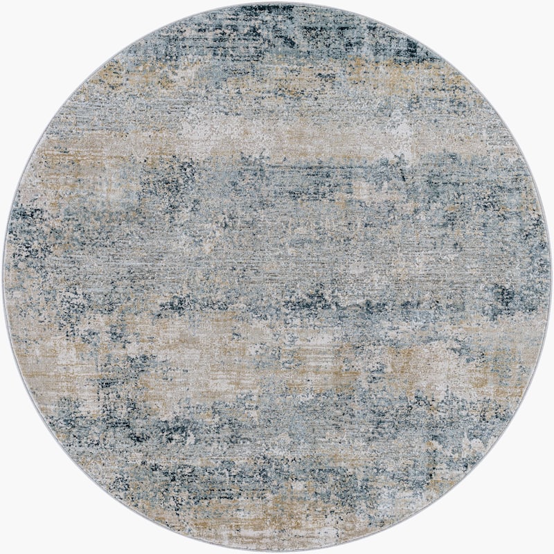 Livabliss Nautical & Coastal Brunswick Abstract Area Rug - 7'10" x 7'10" Round - Ocean