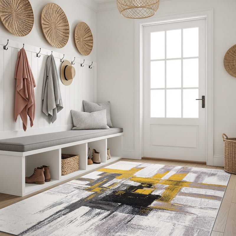 World Rug Gallery Modern Abstract Art Area Rug