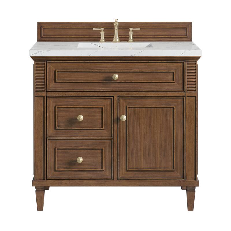 James Martin Vanities 424-V36-3ENC Lorelai 36" Single Basin Wood - Mid-Century Walnut