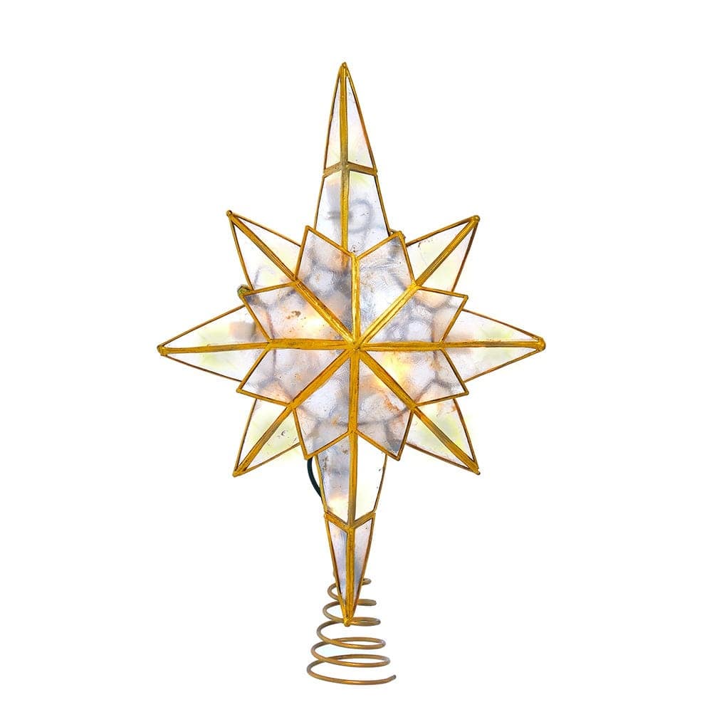 Kurt Adler 10-Light LED Capiz Star Tree Topper